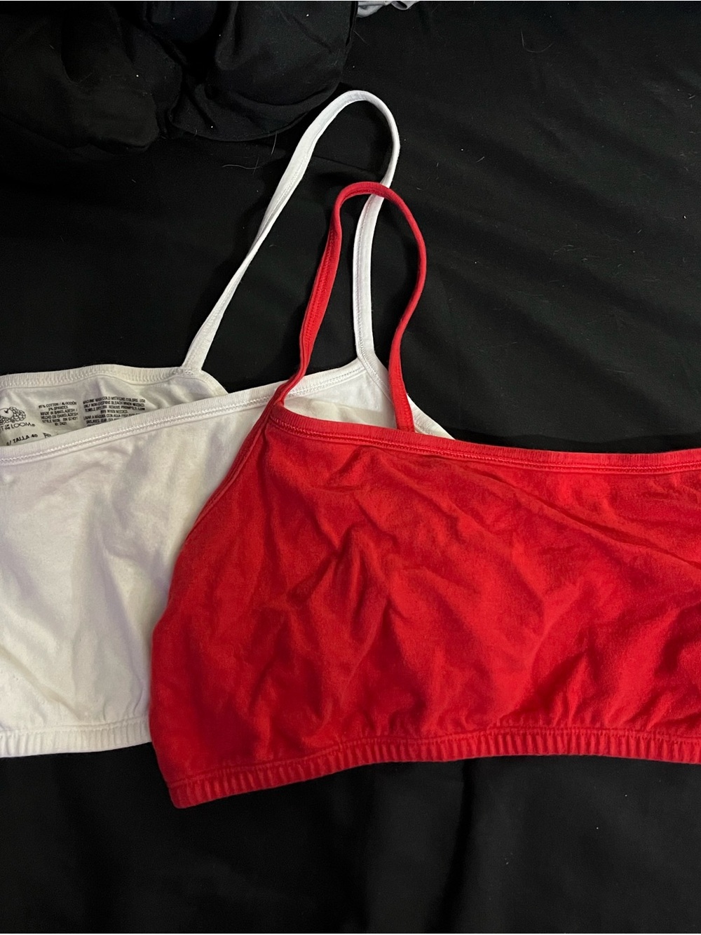 Fruit of the Loom Cotton Bralette in Red and White